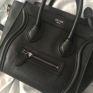 Authentic Celine Nano Luggage Black Bag